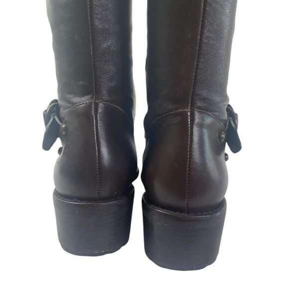 Cole Haan 5B Nike Air Tantivy dark chocolate riding boots W/ equestrian accents - Picture 7 of 10